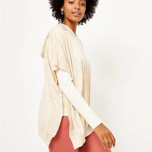 NEW Loft M L Cream Beige Hoodie Poncho Sweater